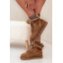 Semišové Snehule Dámske Na Platforme S Kožúškom Big Star SS274370 Camel - Odtiene hnedej a béžovej