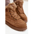 Semišové Snehule Dámske Na Platforme S Kožúškom Big Star SS274370 Camel - Odtiene hnedej a béžovej