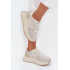 Zateplené dámske sneakersy na platforme Big Star SS274008 HI-POLY SYSTEM svetlo béžové - Biela