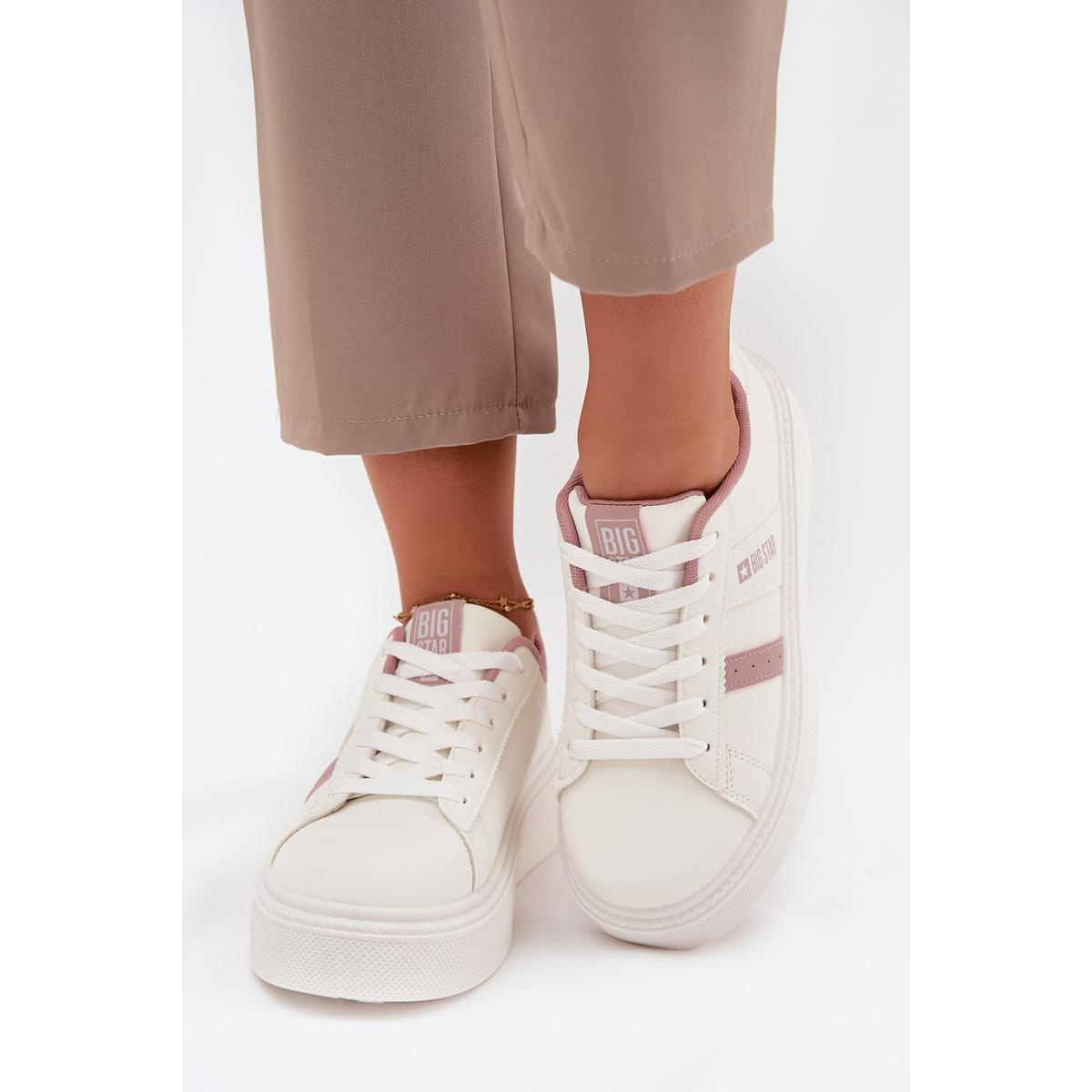 Dámske Sneakers Na Platforme Big Star SS274346 Biele - Platforma