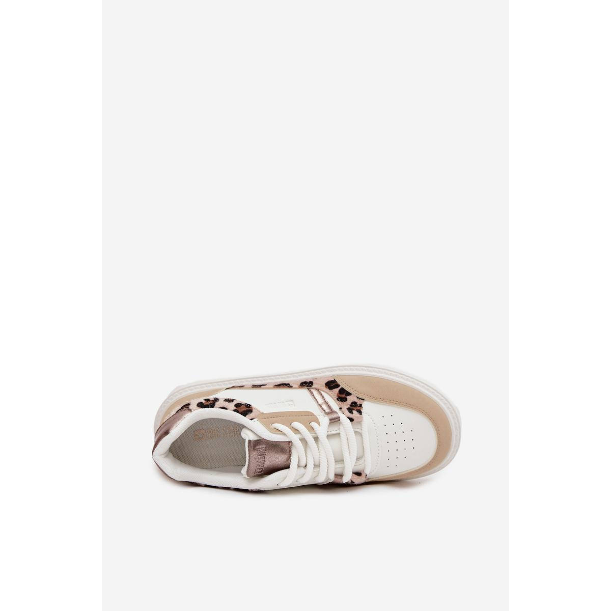 Dámske Tenisky Na Platforme Big Star SS274357 Leopardí Biela-Bežová - Biela || Béžová