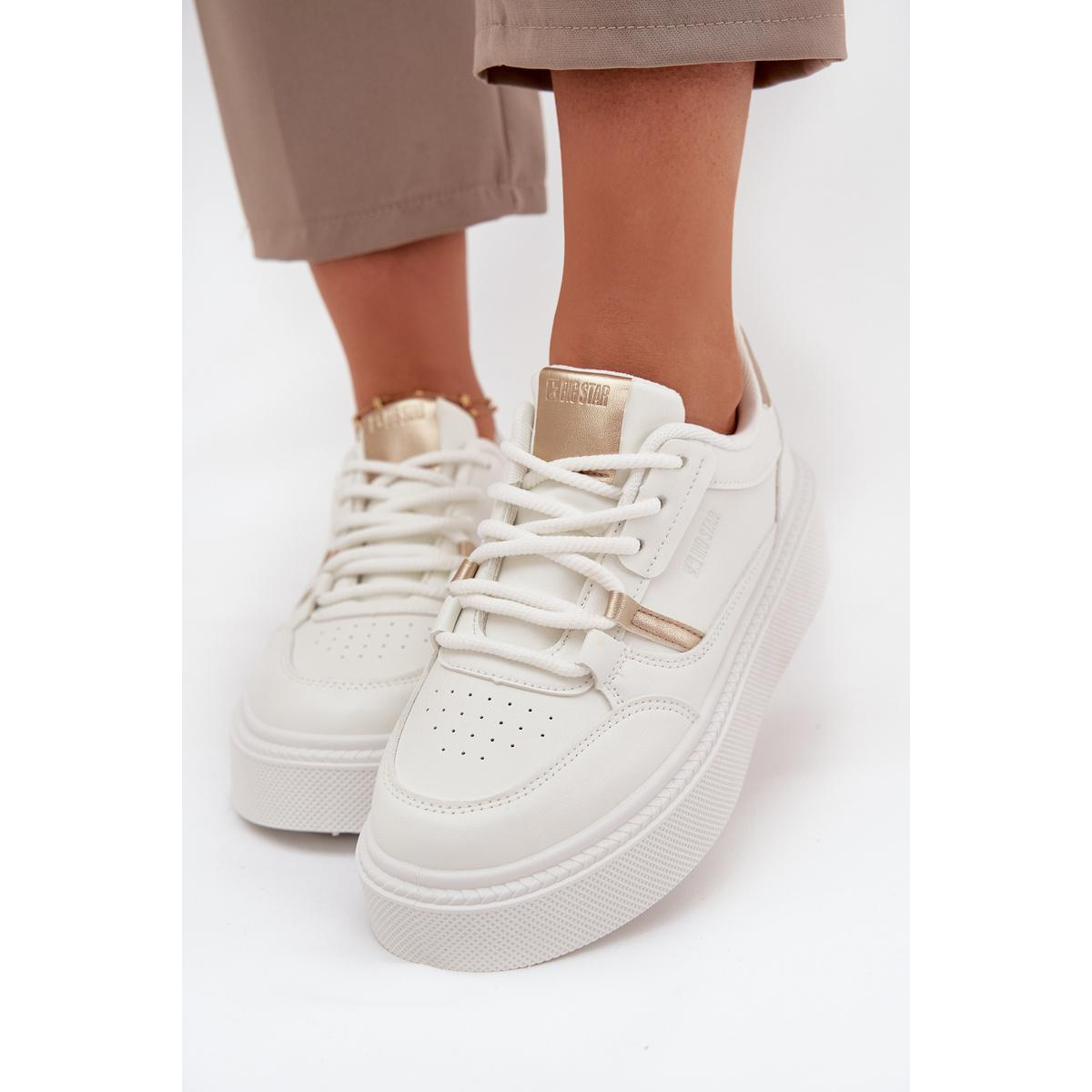 Dámske Sneakers Na Platforme Big Star SS274359 Biele - Biela