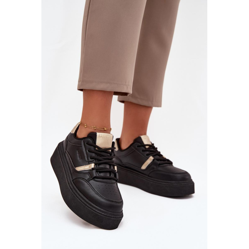 Dámske Sneakersy Na Platforme Big Star SS274360 Čierne - Čierna