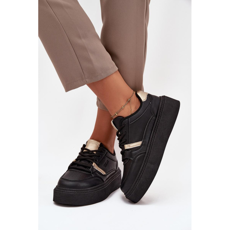 Dámske Sneakersy Na Platforme Big Star SS274360 Čierne - Čierna