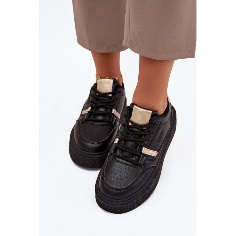 Dámske Sneakersy Na Platforme Big Star SS274360 Čierne - Čierna