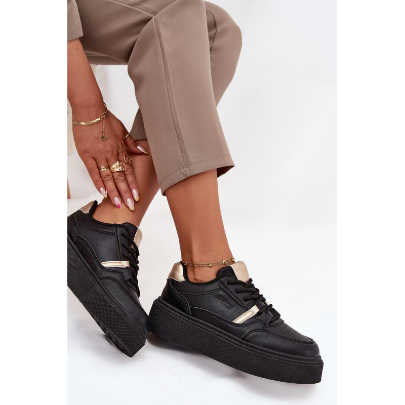 Dámske Sneakersy Na Platforme Big Star SS274360 Čierne - Čierna