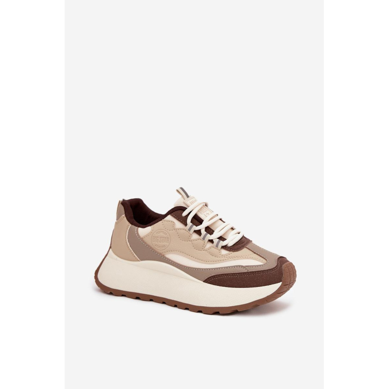 Dámske Sneakers Na Platforme Big Star SS274002 HI-POLY SYSTEM Béžové
