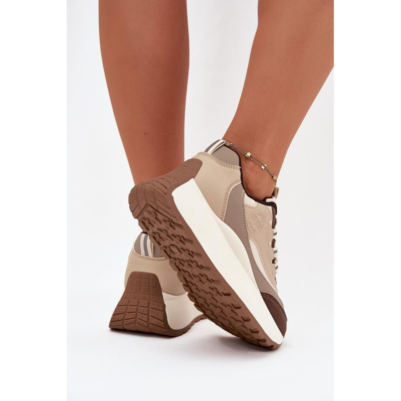 Dámske Sneakers Na Platforme Big Star SS274002 HI-POLY SYSTEM Béžové