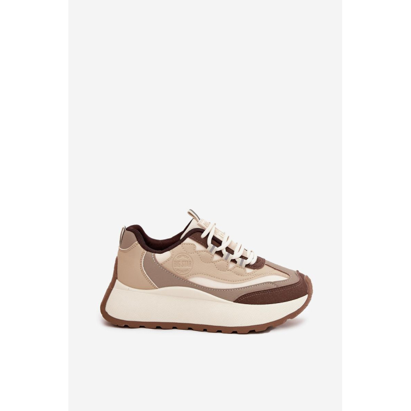 Dámske Sneakers Na Platforme Big Star SS274002 HI-POLY SYSTEM Béžové