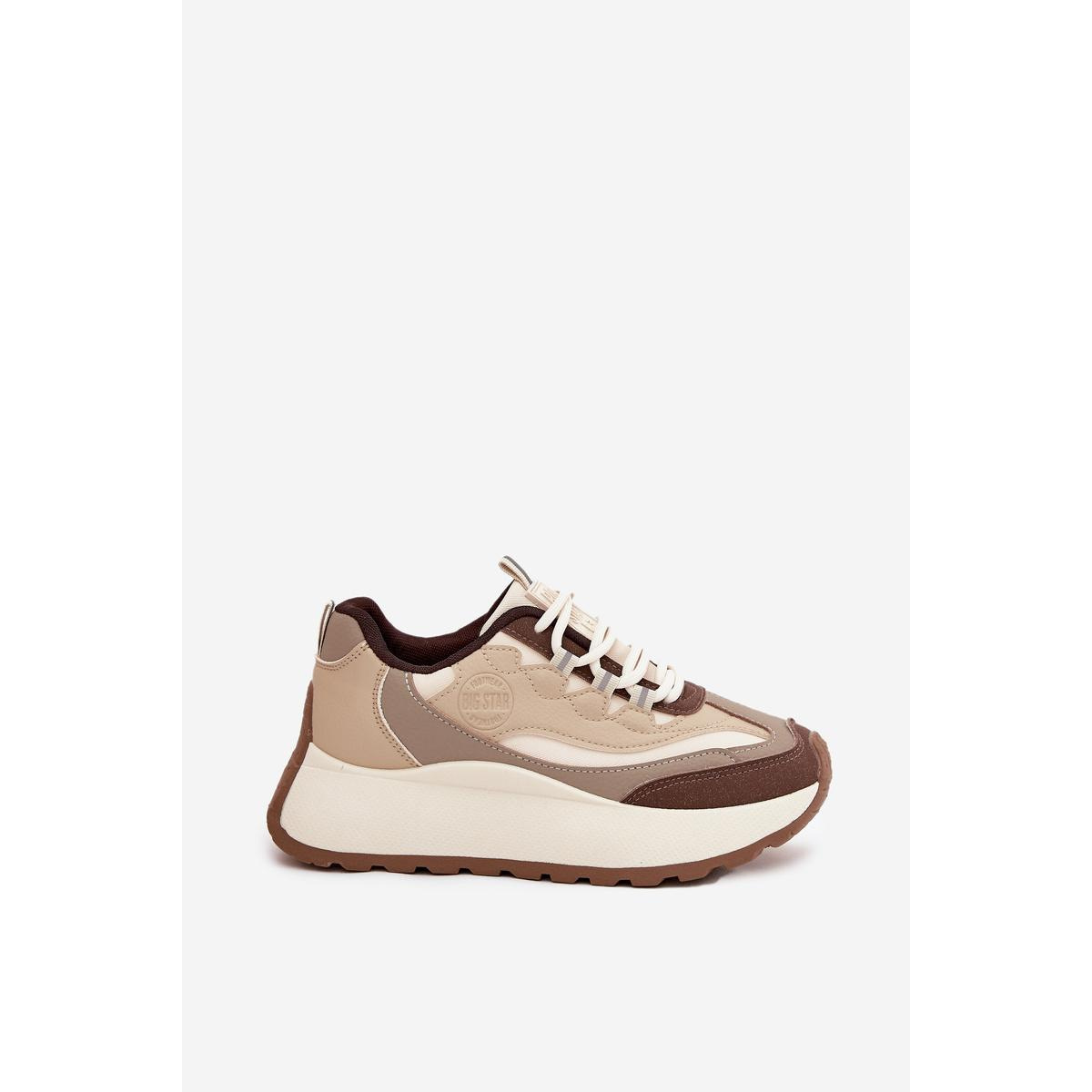 Dámske Sneakers Na Platforme Big Star SS274002 HI-POLY SYSTEM Béžové