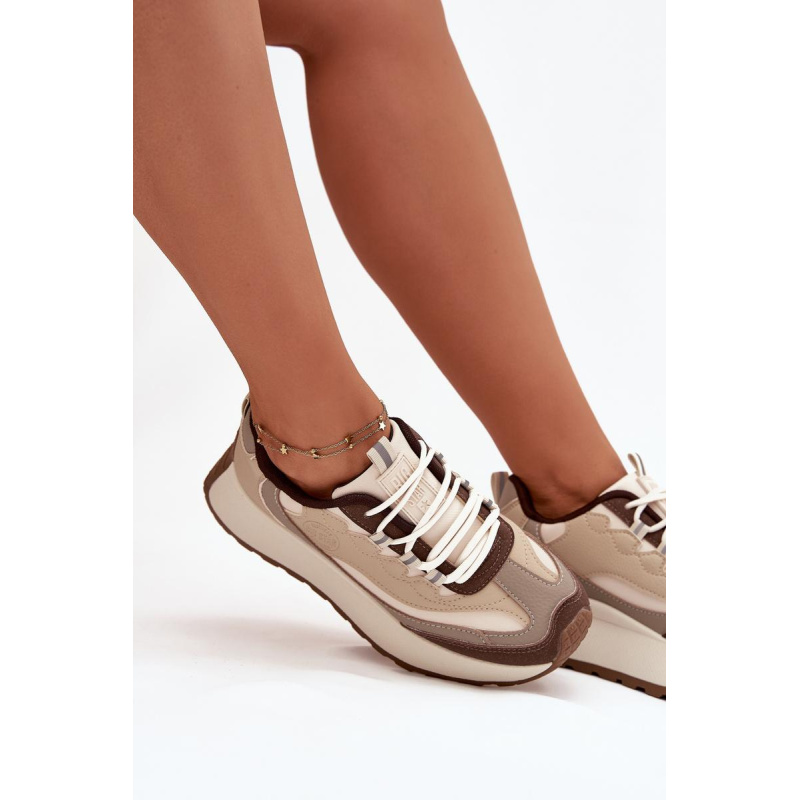Dámske Sneakers Na Platforme Big Star SS274002 HI-POLY SYSTEM Béžové