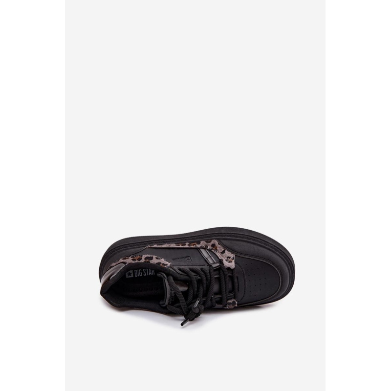 Dámske Sneakers Na Platforme Big Star SS274358 Leopardie Čierne - Čierna