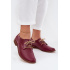 Dámske kožené elegantné šnurovacie poltopánky Zazoo 4238 Bordeaux - Odtiene červenej