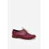 Dámske kožené elegantné šnurovacie poltopánky Zazoo 4238 Bordeaux - Odtiene červenej