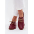 Dámske kožené elegantné šnurovacie poltopánky Zazoo 4238 Bordeaux - Odtiene červenej