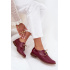 Dámske kožené elegantné šnurovacie poltopánky Zazoo 4238 Bordeaux - Odtiene červenej