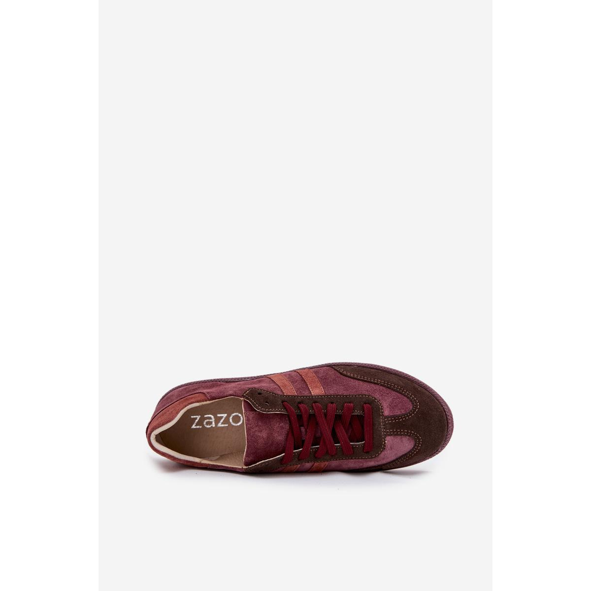 Zazoo N1068 Velúrové Nízke Dámske Tenisky Bordeaux - Odtiene červenej