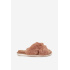 Kožušinové domáce papuče pre ženy s prepletenými pásmi Camel Quenelle