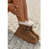 Semišové dámske snehule s ozdobnými švami Big Star SS274373 Camel - Odtiene hnedej a béžovej