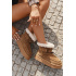 Semišové dámske snehule s ozdobnými švami Big Star SS274373 Camel - Odtiene hnedej a béžovej