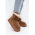 Semišové dámske snehule s ozdobnými švami Big Star SS274373 Camel - Odtiene hnedej a béžovej