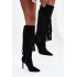 Dámske čižmy na opätku s frázami čierne Isalune - Čierna