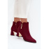 Dámske čižmy na opätku so zlatými detailami Bordeaux Kalivra - Odtiene červenej