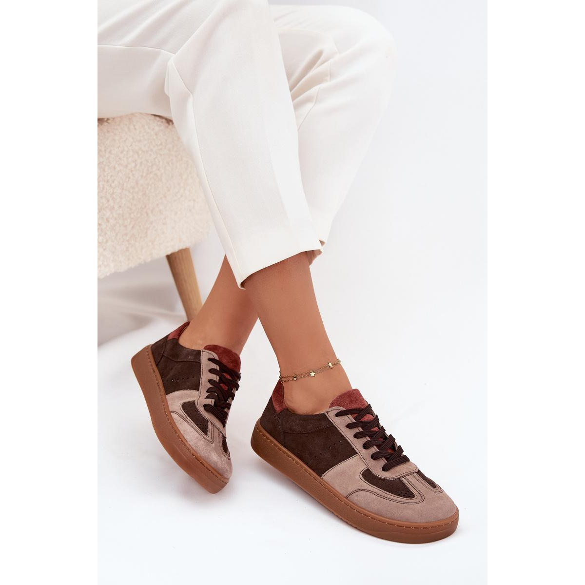 Kožené semišové barefoot tenisky dámske Zazoo N1277 hnedé