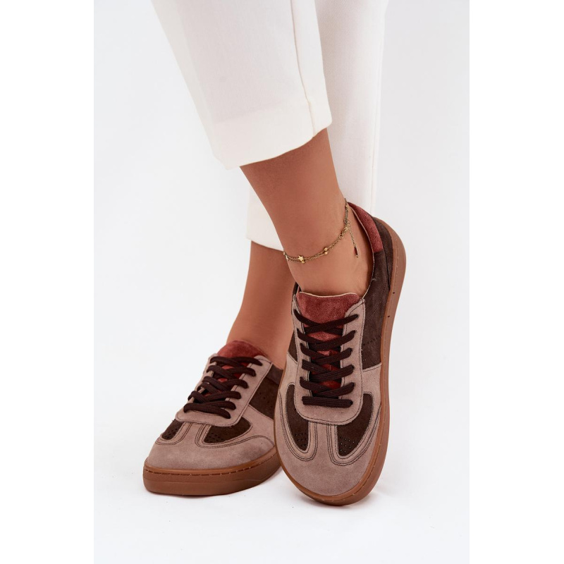 Kožené semišové barefoot tenisky dámske Zazoo N1277 hnedé