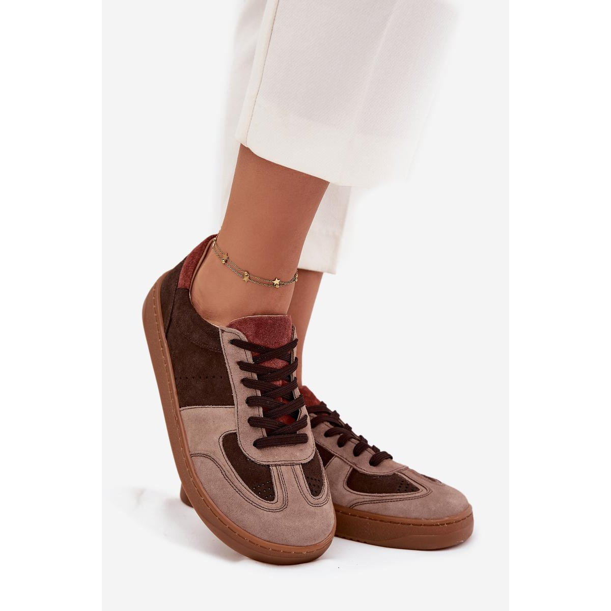 Kožené semišové barefoot tenisky dámske Zazoo N1277 hnedé