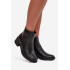Zateplené dámske členkové topánky na klinovom päte čierne Delmira - Čierna