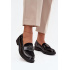Lakované dámske mokasíny s ozdobnou sponou S.Barski HY52-546 Čierne