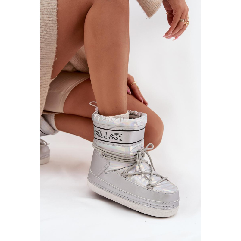 Dámske zimné čižmy s šnúrkami O'NEILL LISA WOMEN HIGH 90253012.99S Strieborné - Srebrny