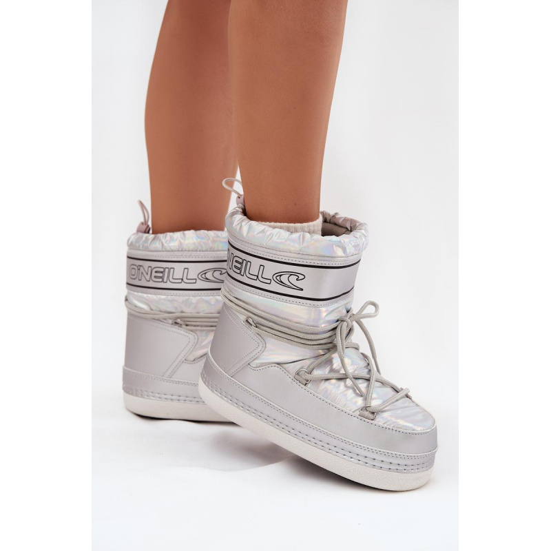 Dámske zimné čižmy s šnúrkami O'NEILL LISA WOMEN HIGH 90253012.99S Strieborné - Srebrny