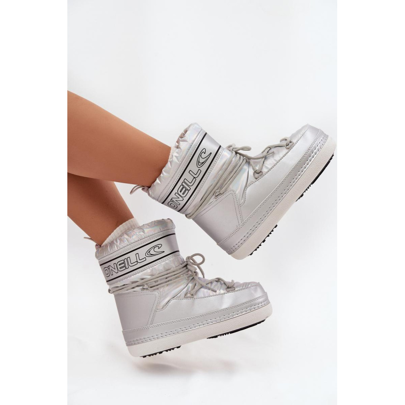 Dámske zimné čižmy s šnúrkami O'NEILL LISA WOMEN HIGH 90253012.99S Strieborné - Srebrny