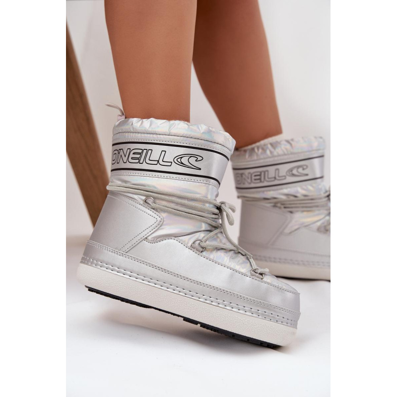 Dámske zimné čižmy s šnúrkami O'NEILL LISA WOMEN HIGH 90253012.99S Strieborné - Srebrny