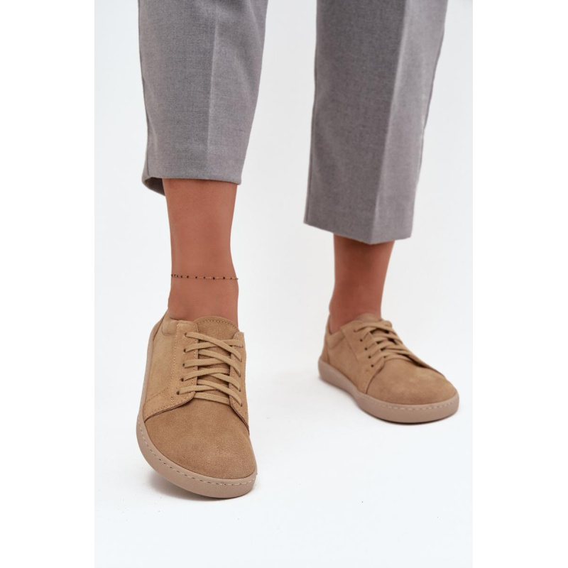 Barefoot typ tenisky z prírodného semišu Zazoo 314 béžové - Béžová