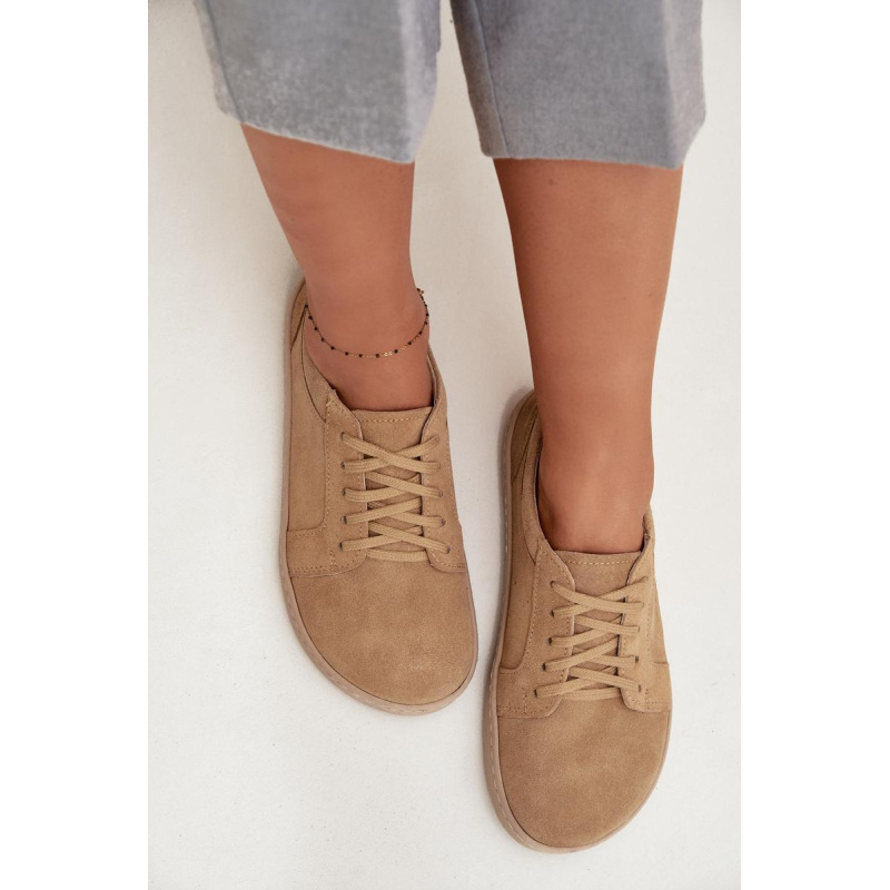 Barefoot typ tenisky z prírodného semišu Zazoo 314 béžové - Béžová