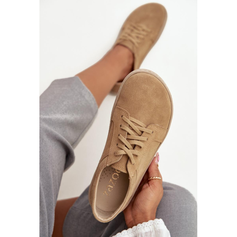Barefoot typ tenisky z prírodného semišu Zazoo 314 béžové - Béžová