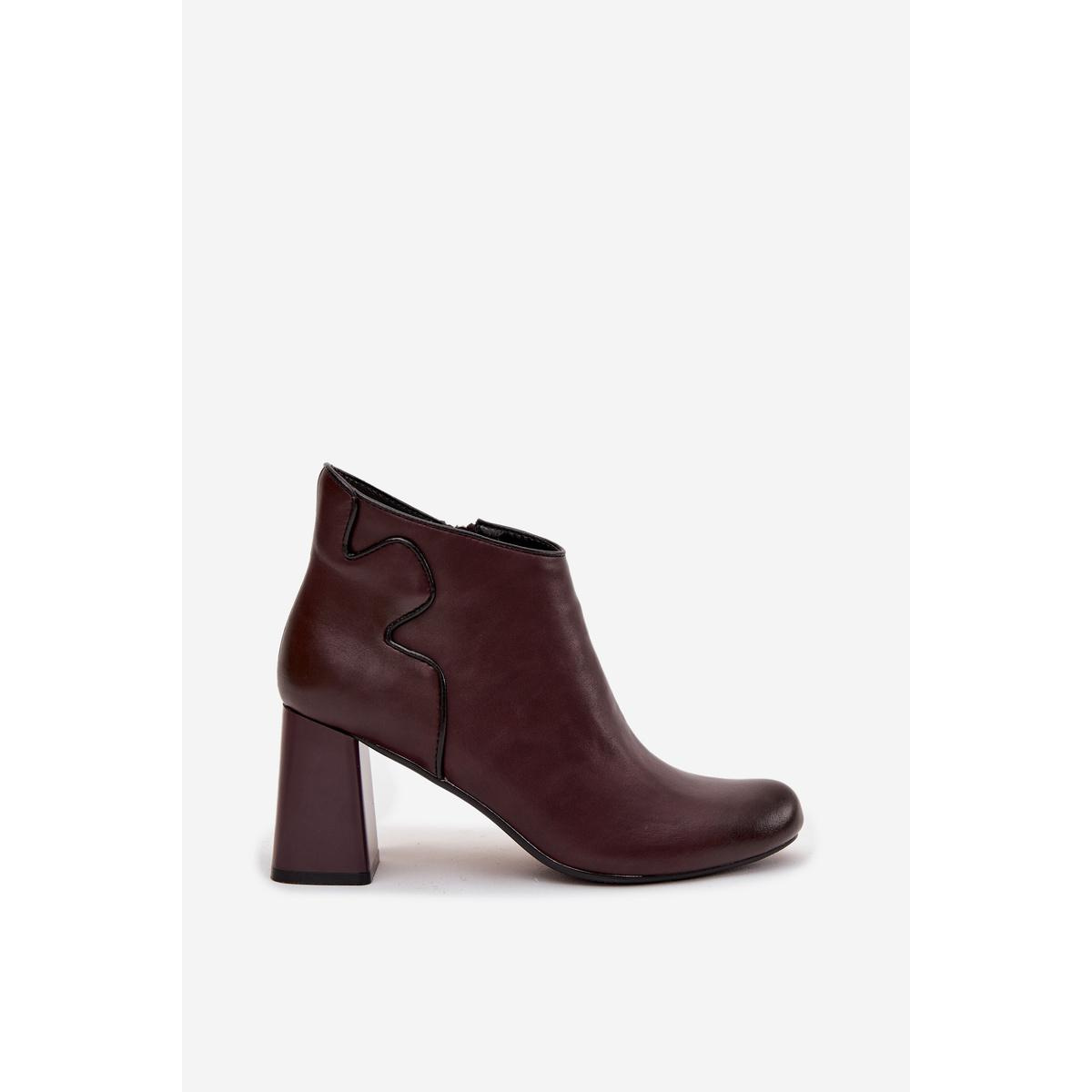 Kožené čižmy s vyhrievaním na podpätku Bordové Ivessara - Odtiene červenej