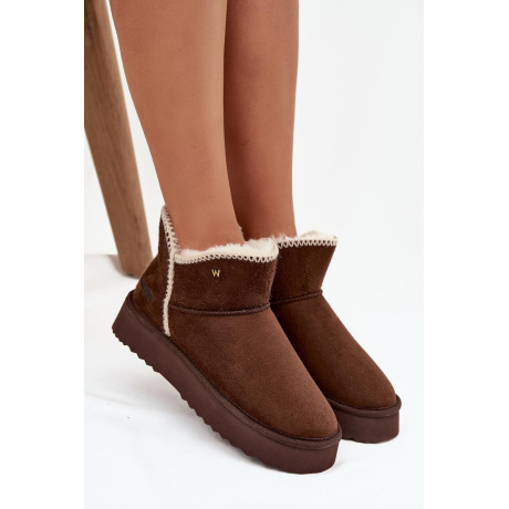 Dámske snehule na platforme Wrangler 20253093.IKU čokoládové - Odtiene hnedej a béžovej