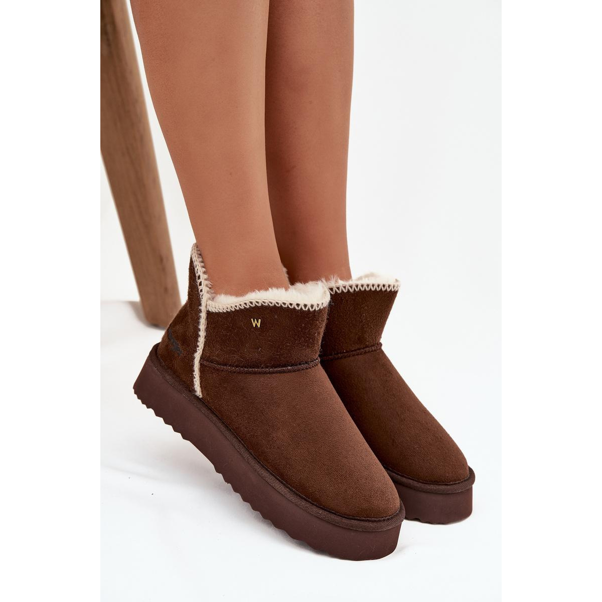 Dámske snehule na platforme Wrangler 20253093.IKU čokoládové - Odtiene hnedej a béžovej