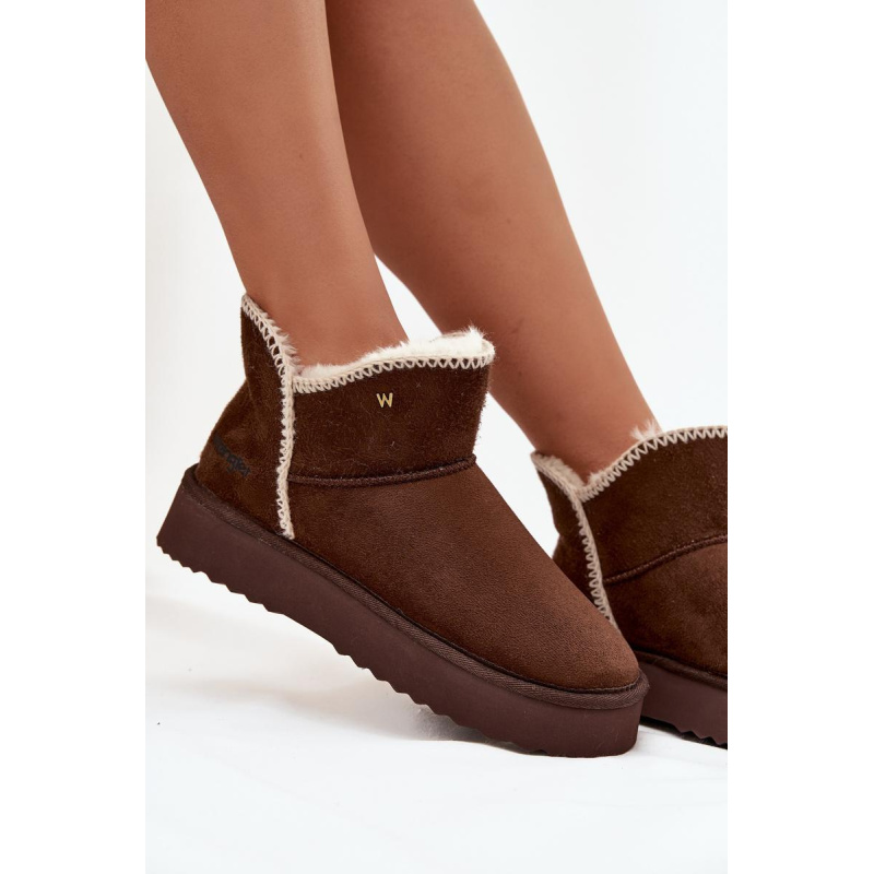 Dámske snehule na platforme Wrangler 20253093.IKU čokoládové - Odtiene hnedej a béžovej