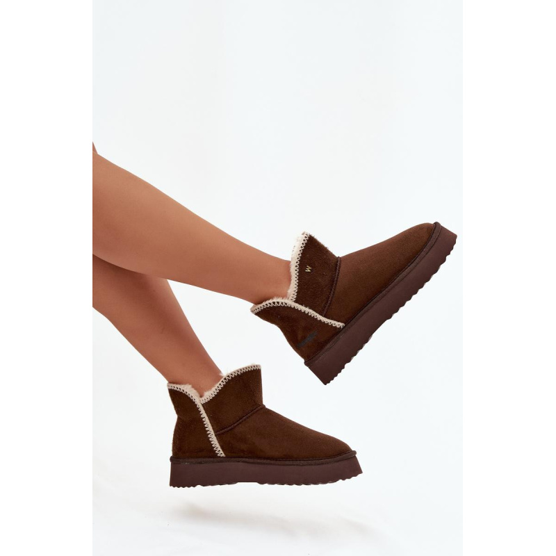 Dámske snehule na platforme Wrangler 20253093.IKU čokoládové - Odtiene hnedej a béžovej