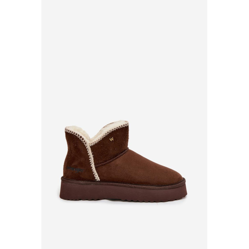 Dámske snehule na platforme Wrangler 20253093.IKU čokoládové - Odtiene hnedej a béžovej