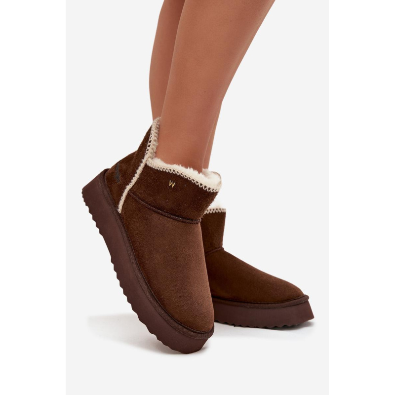 Dámske snehule na platforme Wrangler 20253093.IKU čokoládové - Odtiene hnedej a béžovej