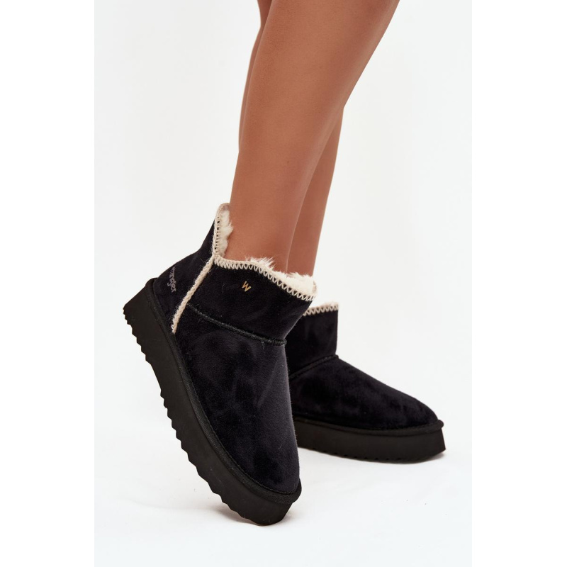 Dámske snehule na platforme Wrangler 20253093.25Y Čierne - Čierna