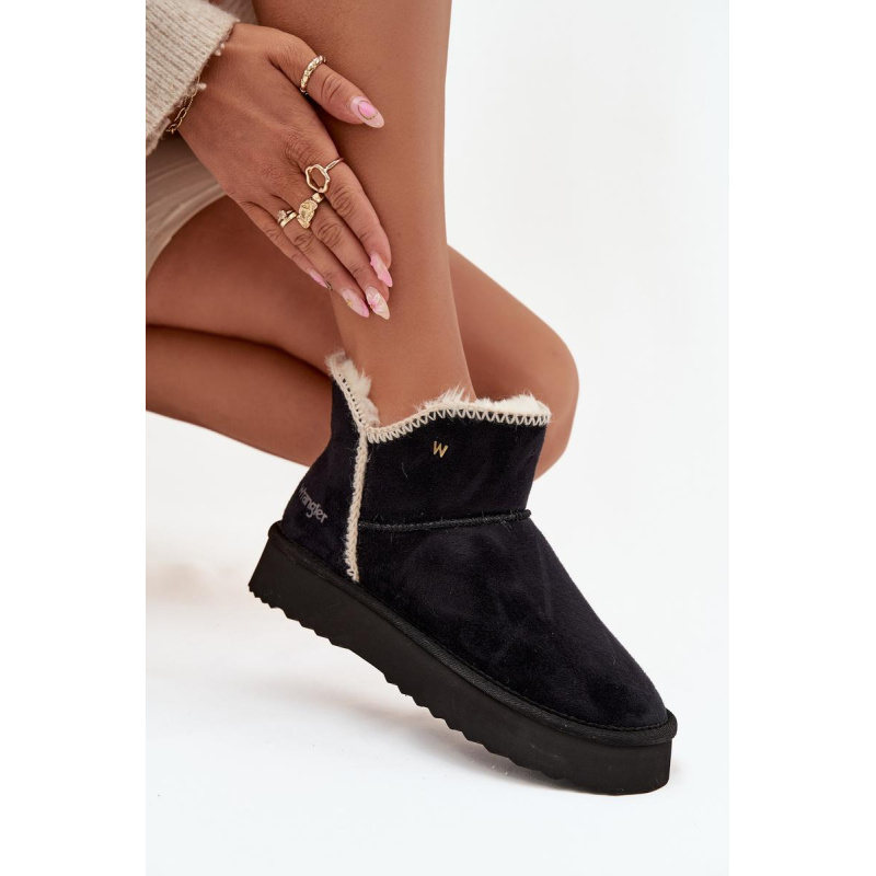 Dámske snehule na platforme Wrangler 20253093.25Y Čierne - Čierna