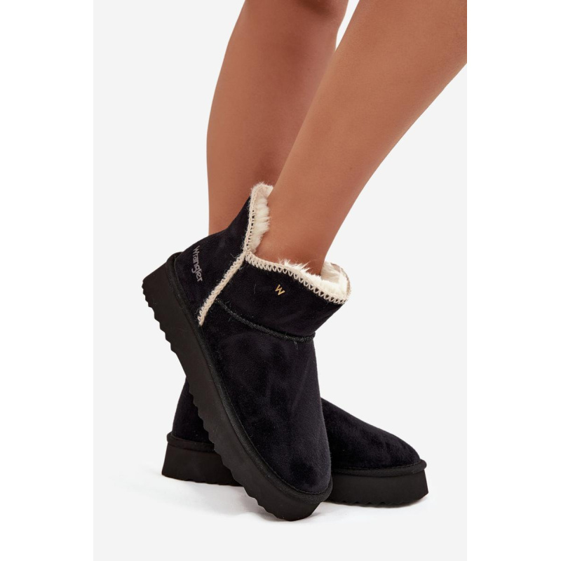 Dámske snehule na platforme Wrangler 20253093.25Y Čierne - Čierna