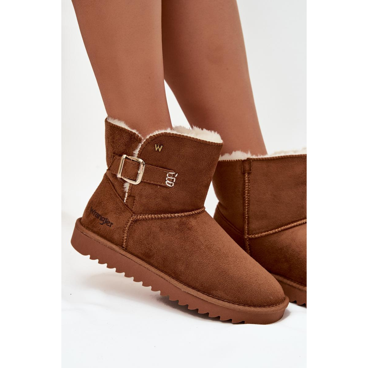 Dámske snehule s prackou Wrangler 20253091.37B Camel - Odtiene hnedej a béžovej